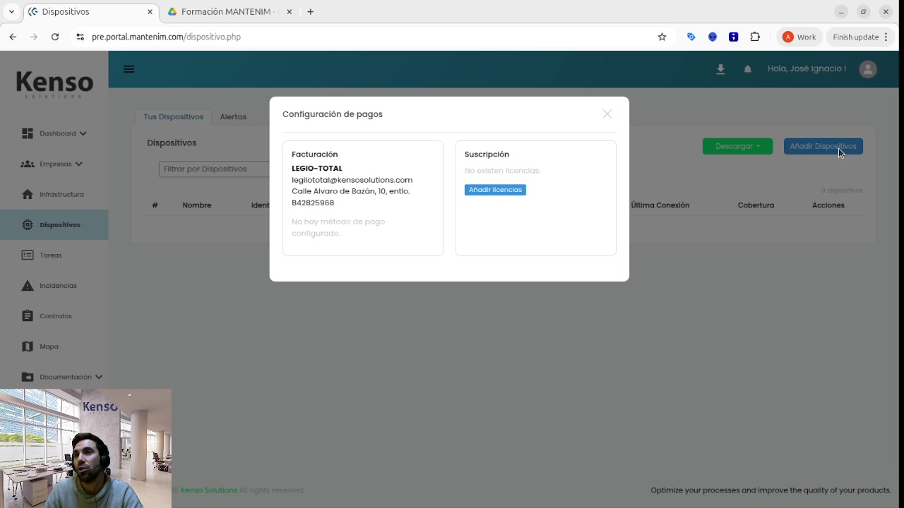 Selección de tipo y cantidad de
licencias
